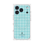 プレミアムスクエアケース with MagSafe［ Houndstooth Pattern Blue with LANVIN en Bleu logo- ランバン 千鳥格子柄 ブルー ］