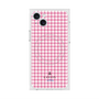 プレミアムスクエアケース with MagSafe［ Houndstooth Pattern Pink with LANVIN en Bleu logo- ランバン 千鳥格子柄 ピンク ］