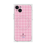 プレミアムスクエアケース with MagSafe［ Houndstooth Pattern Pink with LANVIN en Bleu logo- ランバン 千鳥格子柄 ピンク ］
