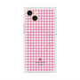 プレミアムスクエアケース with MagSafe［ Houndstooth Pattern Pink with LANVIN en Bleu logo- ランバン 千鳥格子柄 ピンク ］