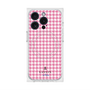 プレミアムスクエアケース with MagSafe［ Houndstooth Pattern Pink with LANVIN en Bleu logo- ランバン 千鳥格子柄 ピンク ］