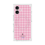 プレミアムスクエアケース with MagSafe［ Houndstooth Pattern Pink with LANVIN en Bleu logo- ランバン 千鳥格子柄 ピンク ］