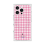 プレミアムスクエアケース with MagSafe［ Houndstooth Pattern Pink with LANVIN en Bleu logo- ランバン 千鳥格子柄 ピンク ］