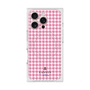プレミアムスクエアケース with MagSafe［ Houndstooth Pattern Pink with LANVIN en Bleu logo- ランバン 千鳥格子柄 ピンク ］