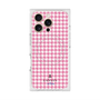 プレミアムスクエアケース with MagSafe［ Houndstooth Pattern Pink with LANVIN en Bleu logo- ランバン 千鳥格子柄 ピンク ］