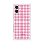 プレミアムスクエアケース with MagSafe［ Houndstooth Pattern Pink with LANVIN en Bleu logo- ランバン 千鳥格子柄 ピンク ］