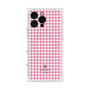 プレミアムスクエアケース with MagSafe［ Houndstooth Pattern Pink with LANVIN en Bleu logo- ランバン 千鳥格子柄 ピンク ］