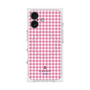 プレミアムスクエアケース with MagSafe［ Houndstooth Pattern Pink with LANVIN en Bleu logo- ランバン 千鳥格子柄 ピンク ］