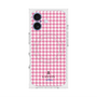 プレミアムスクエアケース with MagSafe［ Houndstooth Pattern Pink with LANVIN en Bleu logo- ランバン 千鳥格子柄 ピンク ］