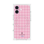 プレミアムスクエアケース with MagSafe［ Houndstooth Pattern Pink with LANVIN en Bleu logo- ランバン 千鳥格子柄 ピンク ］
