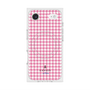 プレミアムスクエアケース with MagSafe［ Houndstooth Pattern Pink with LANVIN en Bleu logo- ランバン 千鳥格子柄 ピンク ］