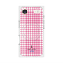 プレミアムスクエアケース with MagSafe［ Houndstooth Pattern Pink with LANVIN en Bleu logo- ランバン 千鳥格子柄 ピンク ］