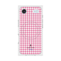 プレミアムスクエアケース with MagSafe［ Houndstooth Pattern Pink with LANVIN en Bleu logo- ランバン 千鳥格子柄 ピンク ］