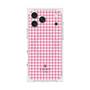 プレミアムスクエアケース with MagSafe［ Houndstooth Pattern Pink with LANVIN en Bleu logo- ランバン 千鳥格子柄 ピンク ］