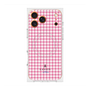 プレミアムスクエアケース with MagSafe［ Houndstooth Pattern Pink with LANVIN en Bleu logo- ランバン 千鳥格子柄 ピンク ］