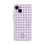 プレミアムスクエアケース with MagSafe［ Houndstooth Pattern Purple -with LANVIN en Bleu logo ランバン 千鳥格子柄 パープル ］