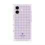 プレミアムスクエアケース with MagSafe［ Houndstooth Pattern Purple -with LANVIN en Bleu logo ランバン 千鳥格子柄 パープル ］