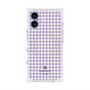 プレミアムスクエアケース with MagSafe［ Houndstooth Pattern Purple -with LANVIN en Bleu logo ランバン 千鳥格子柄 パープル ］