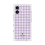プレミアムスクエアケース with MagSafe［ Houndstooth Pattern Purple -with LANVIN en Bleu logo ランバン 千鳥格子柄 パープル ］