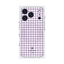 プレミアムスクエアケース with MagSafe［ Houndstooth Pattern Purple -with LANVIN en Bleu logo ランバン 千鳥格子柄 パープル ］