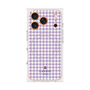 プレミアムスクエアケース with MagSafe［ Houndstooth Pattern Purple -with LANVIN en Bleu logo ランバン 千鳥格子柄 パープル ］