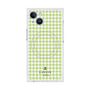 プレミアムスクエアケース with MagSafe［ Houndstooth Pattern Green with LANVIN en Bleu logo- ランバン 千鳥格子柄 グリーン ］