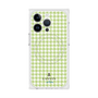 プレミアムスクエアケース with MagSafe［ Houndstooth Pattern Green with LANVIN en Bleu logo- ランバン 千鳥格子柄 グリーン ］