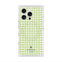 プレミアムスクエアケース with MagSafe［ Houndstooth Pattern Green with LANVIN en Bleu logo- ランバン 千鳥格子柄 グリーン ］