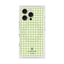 プレミアムスクエアケース with MagSafe［ Houndstooth Pattern Green with LANVIN en Bleu logo- ランバン 千鳥格子柄 グリーン ］