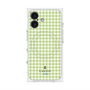 プレミアムスクエアケース with MagSafe［ Houndstooth Pattern Green with LANVIN en Bleu logo- ランバン 千鳥格子柄 グリーン ］