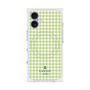 プレミアムスクエアケース with MagSafe［ Houndstooth Pattern Green with LANVIN en Bleu logo- ランバン 千鳥格子柄 グリーン ］