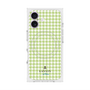 プレミアムスクエアケース with MagSafe［ Houndstooth Pattern Green with LANVIN en Bleu logo- ランバン 千鳥格子柄 グリーン ］