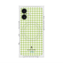 プレミアムスクエアケース with MagSafe［ Houndstooth Pattern Green with LANVIN en Bleu logo- ランバン 千鳥格子柄 グリーン ］