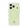 プレミアムスクエアケース with MagSafe［ Houndstooth Pattern Green with LANVIN en Bleu logo- ランバン 千鳥格子柄 グリーン ］