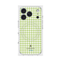 プレミアムスクエアケース with MagSafe［ Houndstooth Pattern Green with LANVIN en Bleu logo- ランバン 千鳥格子柄 グリーン ］
