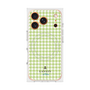 プレミアムスクエアケース with MagSafe［ Houndstooth Pattern Green with LANVIN en Bleu logo- ランバン 千鳥格子柄 グリーン ］