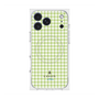 プレミアムスクエアケース with MagSafe［ Houndstooth Pattern Green with LANVIN en Bleu logo- ランバン 千鳥格子柄 グリーン ］
