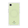 プレミアムスクエアケース with MagSafe［ Houndstooth Pattern Green with LANVIN en Bleu logo- ランバン 千鳥格子柄 グリーン ］