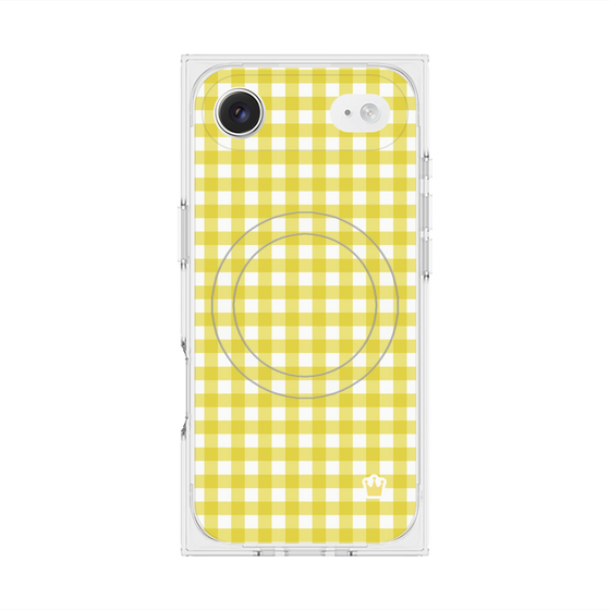 プレミアムスクエアケース with MagSafe［ Checkered Yellow - ギンガムチェック イエロー ］
