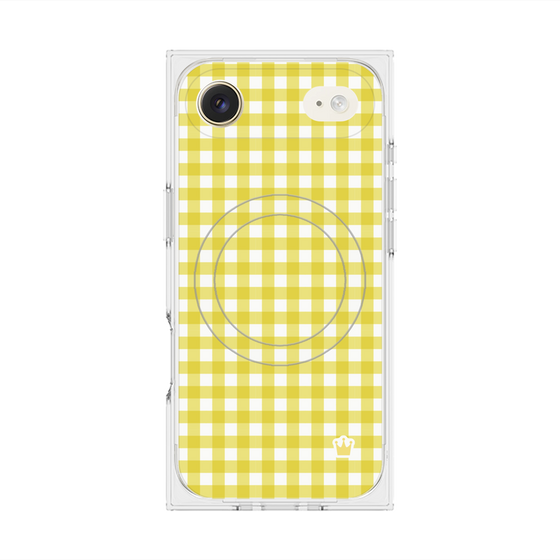 プレミアムスクエアケース with MagSafe［ Checkered Yellow - ギンガムチェック イエロー ］