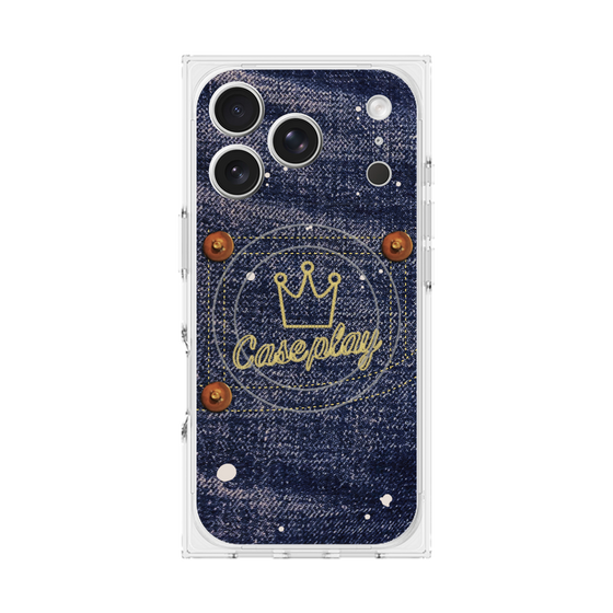 プレミアムスクエアケース with MagSafe［ Denim Used Jeans - デニム・ユーズド・ジーンズ ］
