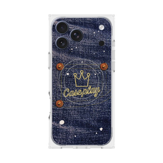 プレミアムスクエアケース with MagSafe［ Denim Used Jeans - デニム・ユーズド・ジーンズ ］