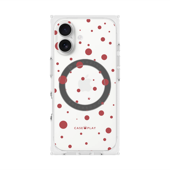 プレミアムスクエアケース with MagSafe［ Dippin dots Red - ディッピンドッツ レッド ］
