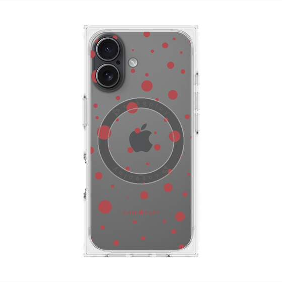 プレミアムスクエアケース with MagSafe［ Dippin dots Red - ディッピンドッツ レッド ］