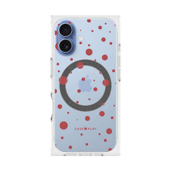 プレミアムスクエアケース with MagSafe［ Dippin dots Red - ディッピンドッツ レッド ］