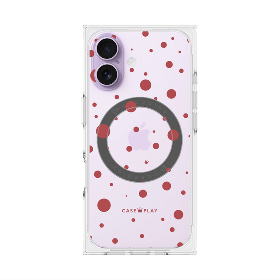 プレミアムスクエアケース with MagSafe［ Dippin dots Red - ディッピンドッツ レッド ］