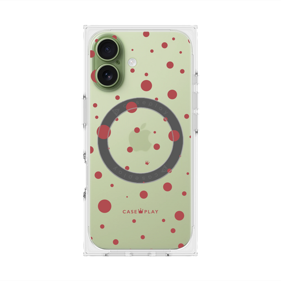 プレミアムスクエアケース with MagSafe［ Dippin dots Red - ディッピンドッツ レッド ］