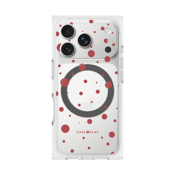 プレミアムスクエアケース with MagSafe［ Dippin dots Red - ディッピンドッツ レッド ］