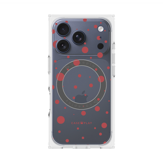 プレミアムスクエアケース with MagSafe［ Dippin dots Red - ディッピンドッツ レッド ］