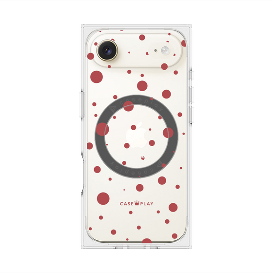 プレミアムスクエアケース with MagSafe［ Dippin dots Red - ディッピンドッツ レッド ］